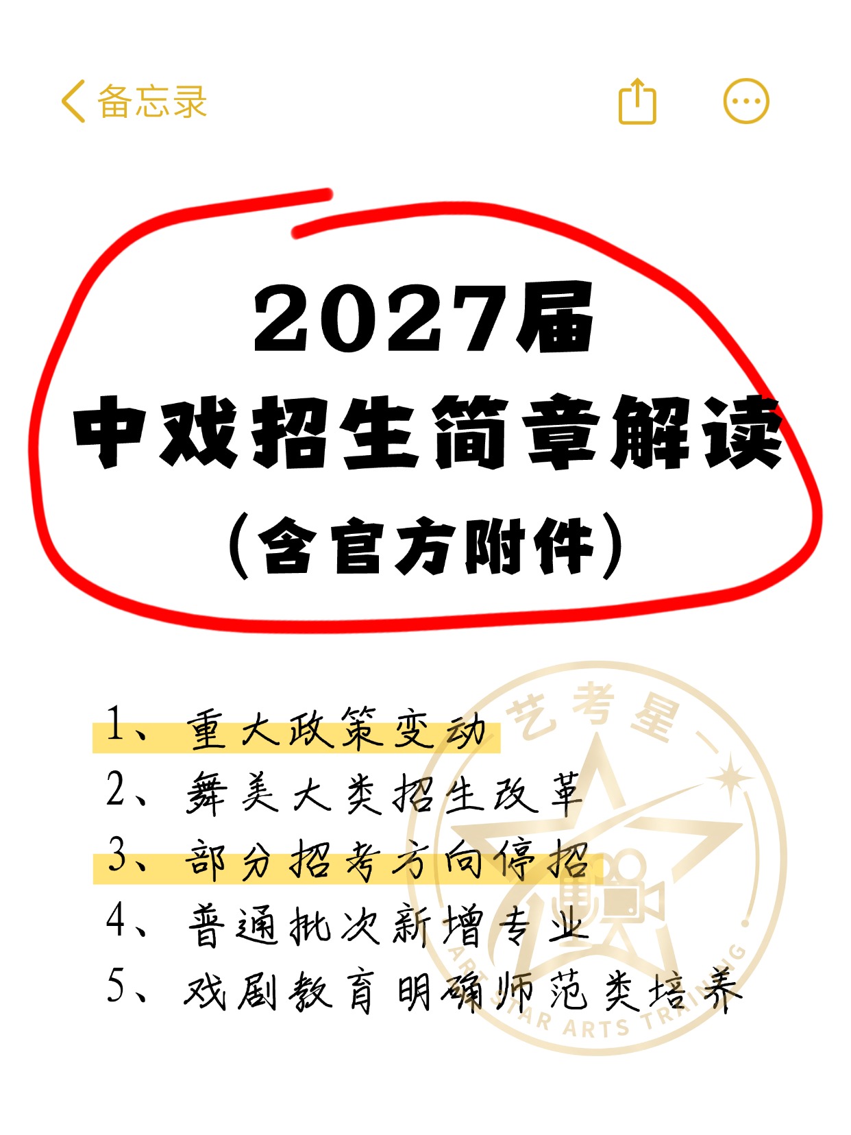 2027届艺术类院校招生信息图卡